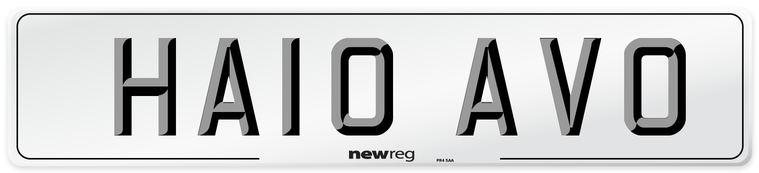 HA10 AVO Number Plate from New Reg